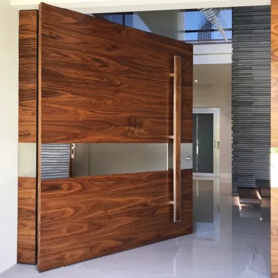 Modern Exterior Main Entrance Other Door Popular White Ash Real Veneer Finishing Revolving Solid Wood Pivot Door