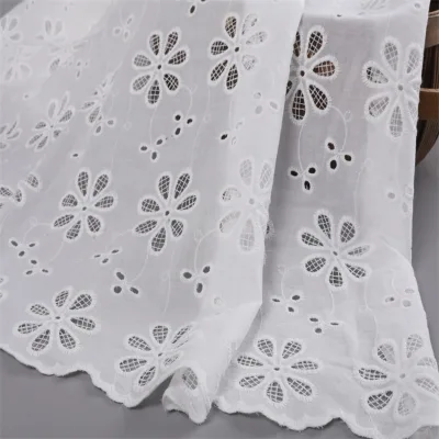 100% Organic Cotton Embroidery Fabric GOTS Certified Floral Design Custom Print Premium Textile Wholesale For Children Dress