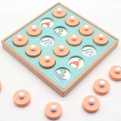 Wholesale Montessori Wooden Logical Training Intelligence Educational Memory Chess Game Toys for Kids
