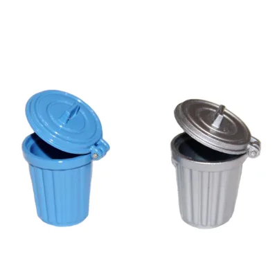 Dollhouse Miniature Mini Garbage Bin 1/12 Miniature Garbage Trash Can of Miniature Toys