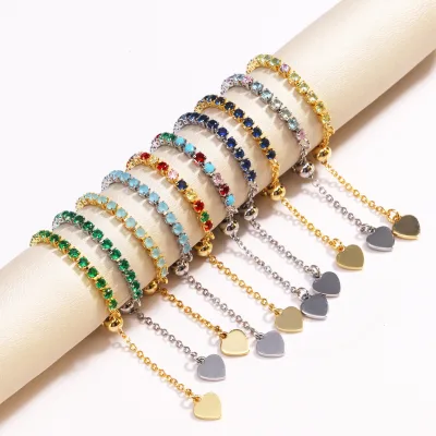 2026 Cross-border New Trend Ins-style Fresh and Simple Color Zircon Open-Ended Stretch Adjustable Muti- Color Zirconium Ring