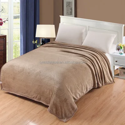 FY Winter Thickened Flannel Blanket 100% Polyester Solid Striped Woven Technique Airplane Cashmere Lamb Composite Polyester