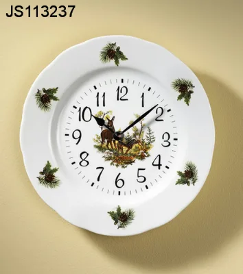 Wall Clock Hanging Decoration Glaze Ceramic Clocks Elegant Home Art Wall Indoor