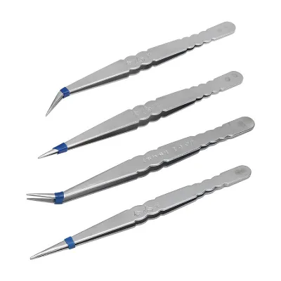 13.5cm or 15cm Size Straight Curved Tip Stainless Iron Tweezers with Magnetic for Sewing Tool