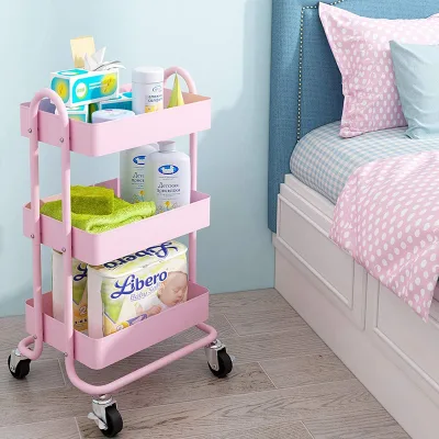 Wholesale/Customization 3 Tier Metal Mesh Storage Organizer Utility Cart Multi-scene Use Storage Rack