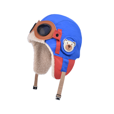 Vintage Kids Aviator Hat and Goggles Costume Accessories Fur Ear Flaps Trooper Trapper Pilot Cap for Children