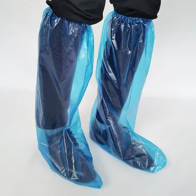 Waterproof Disposable Rain Shoes Covers Clear Plastic Strong Knees Protection Heavyweight Thickened Polyethylene Handmade Welded