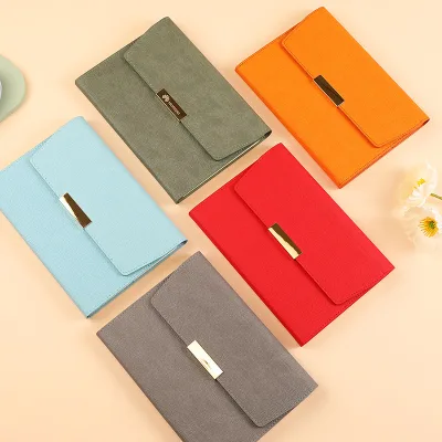 High-End Customizable A5 Notepad with 30% Discount Magnetic Buckle Leather Cover 100 Sheets for Business Enterprises Souvenirs