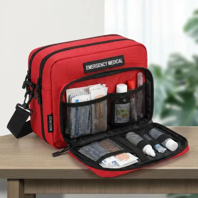 Custom Logo BONITA Emergency Medical Bag First Aid Kit Travel Portable OEM Manufacturer Polyester Water Resistant Shoulder Strap