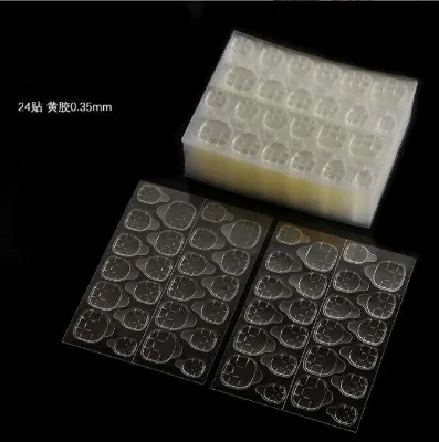 24 Clear Transparent Double Sided Adhesive Nail Art Sticker Tapes Yellow Glue Wearing Press on Nails Nail Supplies