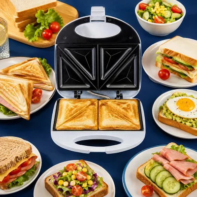 Time Saving Triangular Mould Electric Bread Toaster Heat Resistant Countertop Breakfast Sandwich Machine for Office Pantry