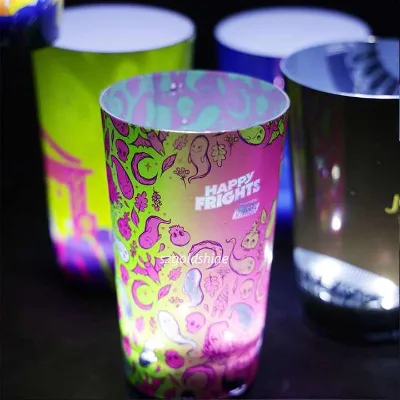 14oz LED Light-Up Cup Water Activated RGB Color Promotional Safe Drinking Cup for Halloween Christmas New Year Occasions Stock