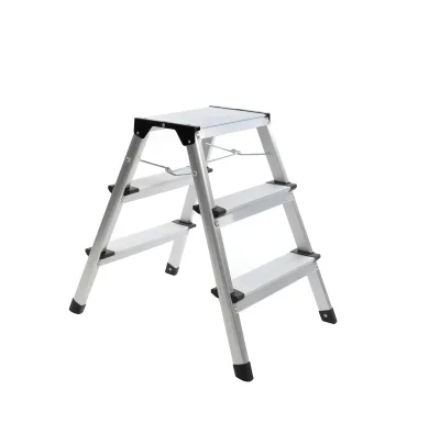 2024 Hot Sale Folding Portable Double-side 3 Steps Aluminum Step Ladder With Platform for Children Standing