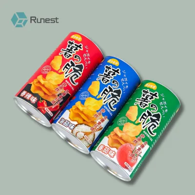 Empty Packaging Paper Cardboard Tin Cans with Inner Food Grade Can Tube Box for Snacks Chips Cookies Crispy Packing Container