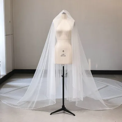 Ruolai VM0122 Women's Long Tulle Wedding Veil Wraps Cape Cloak Veils for Wedding Veils