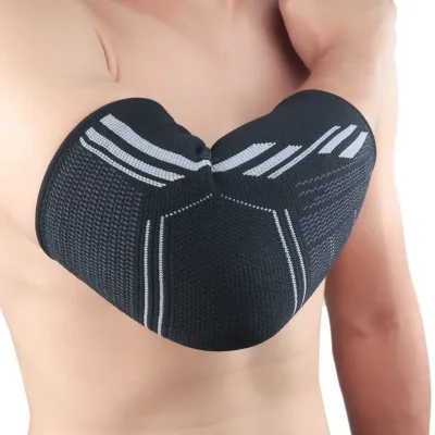 Nylon Spandex Flexible Breathable Elbow Support Brace with Protection for Powerlifting