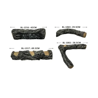 Ceramic Gas Log Set Ventless Fireplace Logs for Indoor Outdoor Gas Inserts Fire Pits