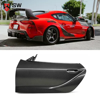 High Quality Dry Carbon Fiber Side Doors for Toyota Supra A90 A91 Mk5 2019-2023 Carbon Fiber Door Panel Auto Accessories