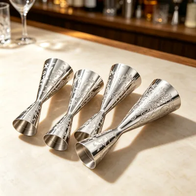 Creative Shaped Party Cocktail Measuring Cup Precision-Polished Graduated Stainless Steel Ounce Cup Reusable Eco-Friendly