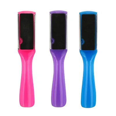 Factory Direct Selling Free Sample Random Colors Plastic Handle Stainless Steel Sandpaper Pedicure Foot File