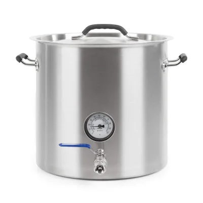 Home Brewing Supplies Tri Ply Bottom Brewing Pot Kettle Stainless for Beer Includes Lid Valve Spigot