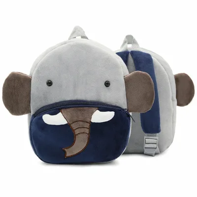 Super Soft Plush Elephant Cartoon Backpack for Kids Preschool Boys and Girls Toddler Nursery School Bags for Kindergarten Use