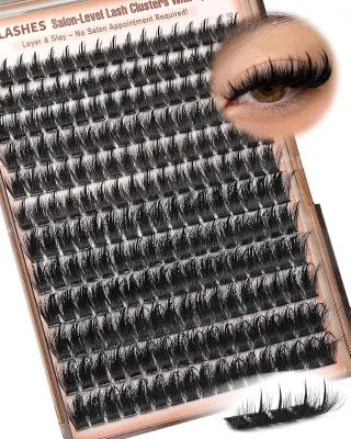 Manga Lash Clusters Spikes Wispy Eyelash Extensions for Anime Eyelashes D Curve 12-18mm 204pcs Individual Lash Extension Fluffy