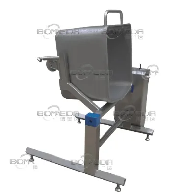 Customized Stainless Steel Meat Buggy Trolley Hopper Washing Skip Car Rack Cleaning Equipment for Transport
