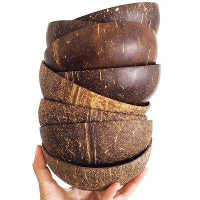 Eco-friendly Natural Handmade Custom Coconut Shell Bowls,Fruit Mixing Salad Coconut Bowl