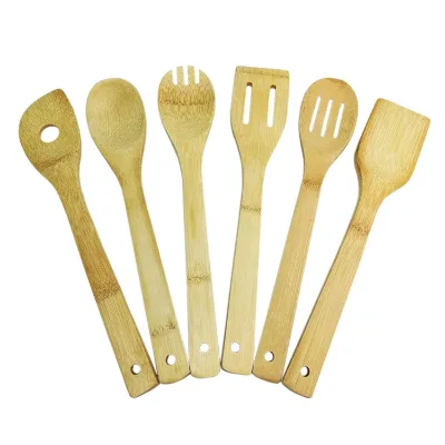 2024 Reusable Household Non-Stick 6 Piece Baking Organic Wooden Cooking Bamboo Kitchenware Set