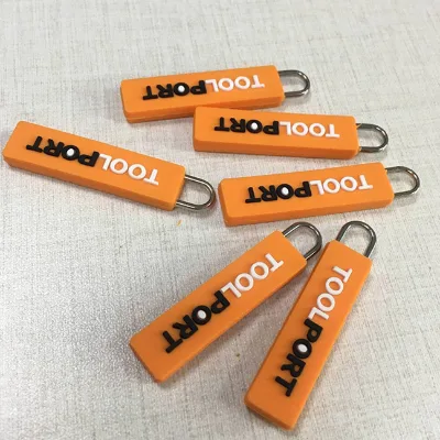 Spot Goods Eco-Friendly PVC Zipper Pullers for Clothing & Bags with Nickel-Free Non-Lock Slider and Customizable Size