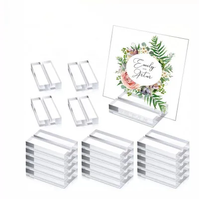 Wedding Acrylic Place Card Holders 2 Inch Table Number Holders for Wedding Menu Office Meeting