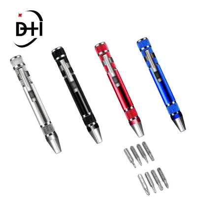 Multifunction 8 In 1 Mini Aluminum Precision Pen Screw Driver Screwdriver Set Repair Tools Kit for Cell Phone Hand tool Set