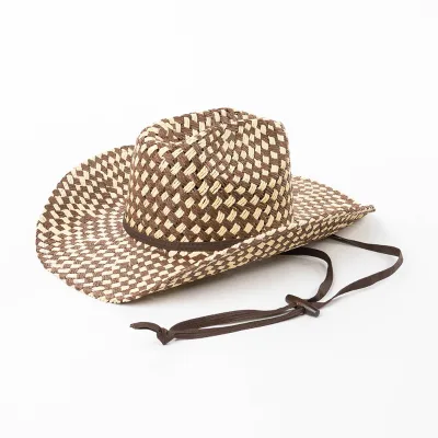 Fashion Casual Hand Made Two Tone Paper Straw Cowboy Hats