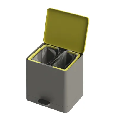 Worldwide Trendy Plastic Rectangular Grey Food Waste Foot Pedal Kitchen Rubbish Bin
