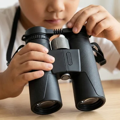 3-color Optional Anti-slip Handheld Binoculars with Storage Bag for Outdoor Natural Observation Scientific Exploration Toys