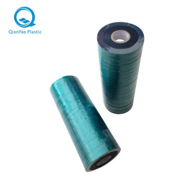 Green Customized 1/2" plant tie tape 4mil 6mil 8mil stretch non adhesive PVC garden tape flagging Tape