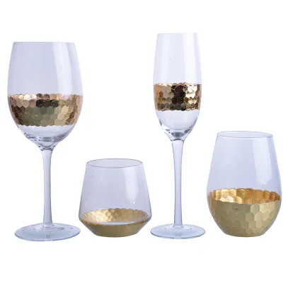 Newly Designed Unique Gold Foil Wine Shot Glass Holder for Home Decoration