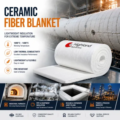 1260C HP Grade Ceramic Fiber Insulation Blanket for Petrochemical Refinery Pipe Insulation Engineering Solution Factory Direct