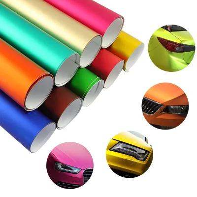 Factory Price Air Bubble Free Car Body Sticker Removable Glue Matte Chrome Metallic Vinyl