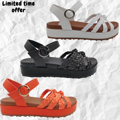 Summer Sandals Women's Wedge High Heel Sandals Open Toe Roman Sandals High Heels