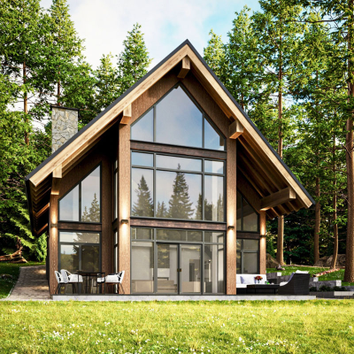 Modern Two-Storey Luxury Villa Beautiful Triangle House With Luxurious Decoration Style Light Steel Villa House Resort Homes