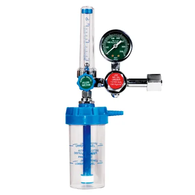 Medical Class II Plastic Oxygen Regulator with Humidifier and Flow Meter