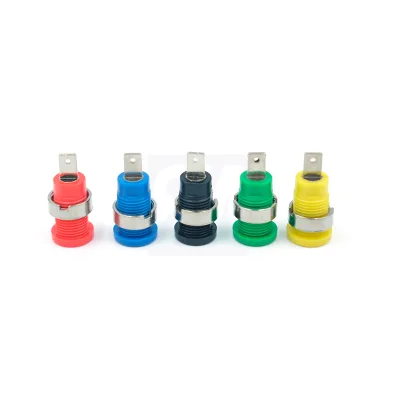 4mm Banana Jack Panel Mount Terminal, M4 Thread Multicolor Nickel-Plated Socket for Multimeter Test Bench Power Equipment