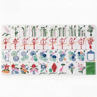 Miss Classic Jade Automatic Modern Mahjong Tile Set Portable Acrylic 4 Players Entertainment