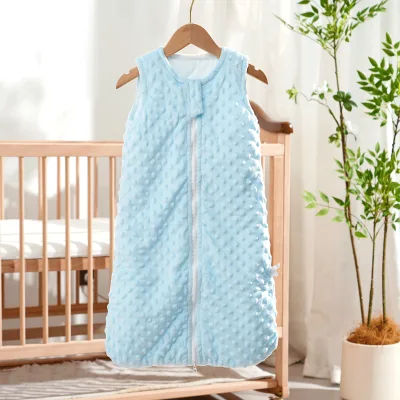 Plain Colors Thickened Sleep Sack for Kids and Infants Easy Wear Zipper Design for Bedding