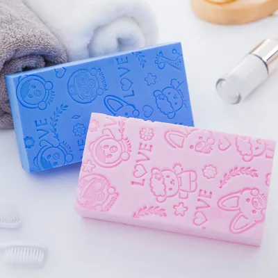 Baby Cartoon Print Bath Sponge Children Sponge Bath Towel Scrub Block
