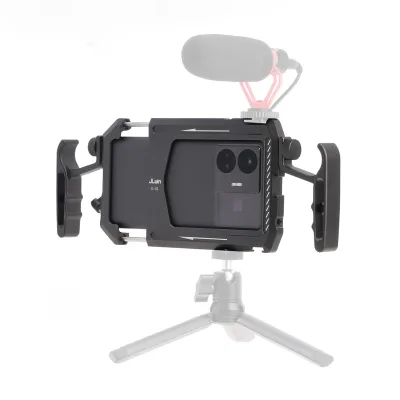Universal Phone Camera Cage Stabilizer With Handgrip 1/4 Screw Hole Phone Holder for Smartphone Mic Fill Light Filmmaking Video