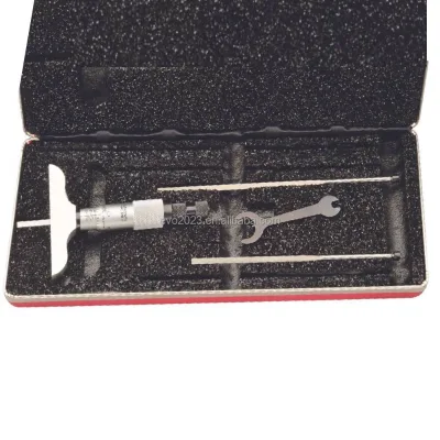 449 Series Long-Stem Depth Micrometer Precision Narrow-Base Gauge for Deep Blind Hole Measurement
