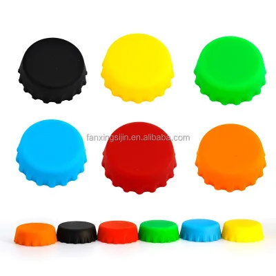 Factory Wholesale Cheap Price 30*30*10mm Rubber Silicon Beer Cap Crown Wine Water Lid Reusable Silicone Bottle Saver